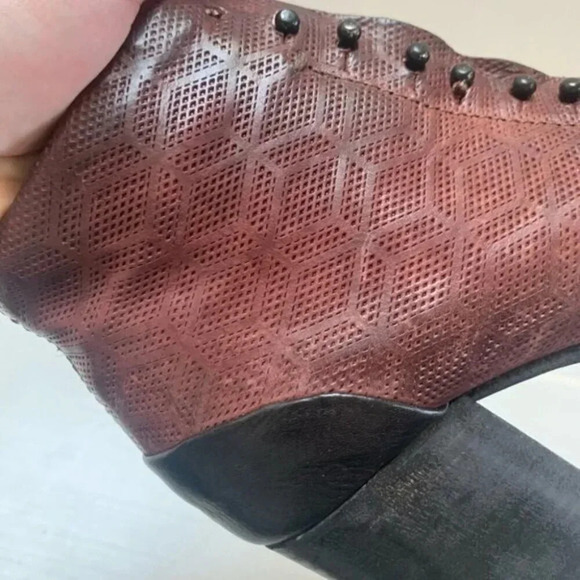 A.S. 98 Black Burgundy Heeled  Leather Booties 36 - Picture 5 of 14